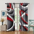 thumbnail image 2 of Red Black Grey Blackout Curtains for Bedroom 2 Panels Set Modern Abstract Geometric Black Out Living Room Curtains Grommet Thermal Insulated Room Darkening Window Drapes-42"W x 63"L (Pack of 2), 2 of 6