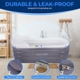 thumbnail image 3 of SereneLife Spa Bathtub with Bubble Massage Mat – Inflatable Bathtub with Pillow, Cup Holder, Remote Control for LED Lighting, Backrest and Armrests, Supporting Up To 190 lbs. 66" x 30" x 26", 3 of 6