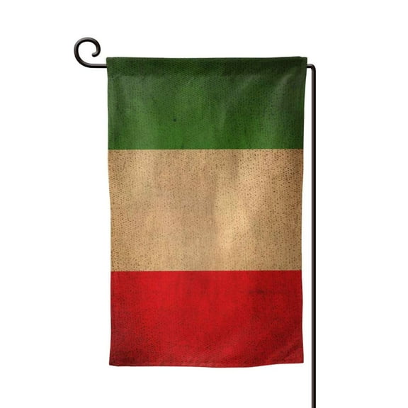 Vintage Italian Flag Double Sided Garden Flag for Indoor Outdoor Decorations 12.5 * 18 Inches Square