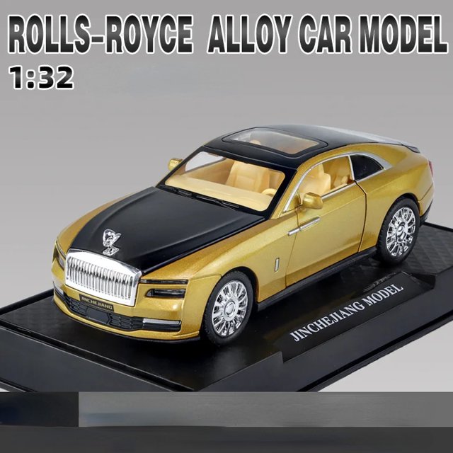 1:32 Rolls Royce SPECTRE Alloy Models Cars Toys Simulation Metal Diecasts Sound Light Toy car Gifts For Kids Collection 锘緼848 Gold With box