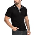 thumbnail image 3 of HAOMEILI Men's Polo Shirts Summer Short Sleeve Casual 3 Button T-Shirts Classic Basic Golf Work Tees Tops, 3 of 7