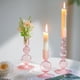 thumbnail image 1 of Set de Portavelas Hewory de Vidrio 3 piezas en Cristal Rosa, 1 of 7