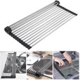 thumbnail image 3 of （15 tubes）Foldable Dish Drainer Stainless Steel Black Plastic, Kitchen Dish Storage Accessory, Dish Drainer, Kitchen Storage and Organization, Kitchen Utensils, Compatible with Any Sink, 3 of 5