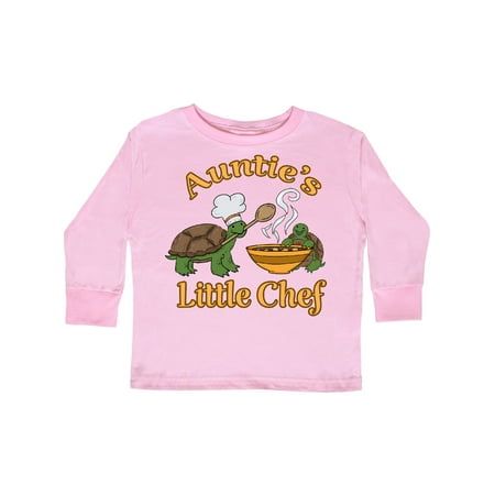 

Inktastic Auntie s Little Chef with Cute Turtles Gift Toddler Boy or Toddler Girl Long Sleeve T-Shirt