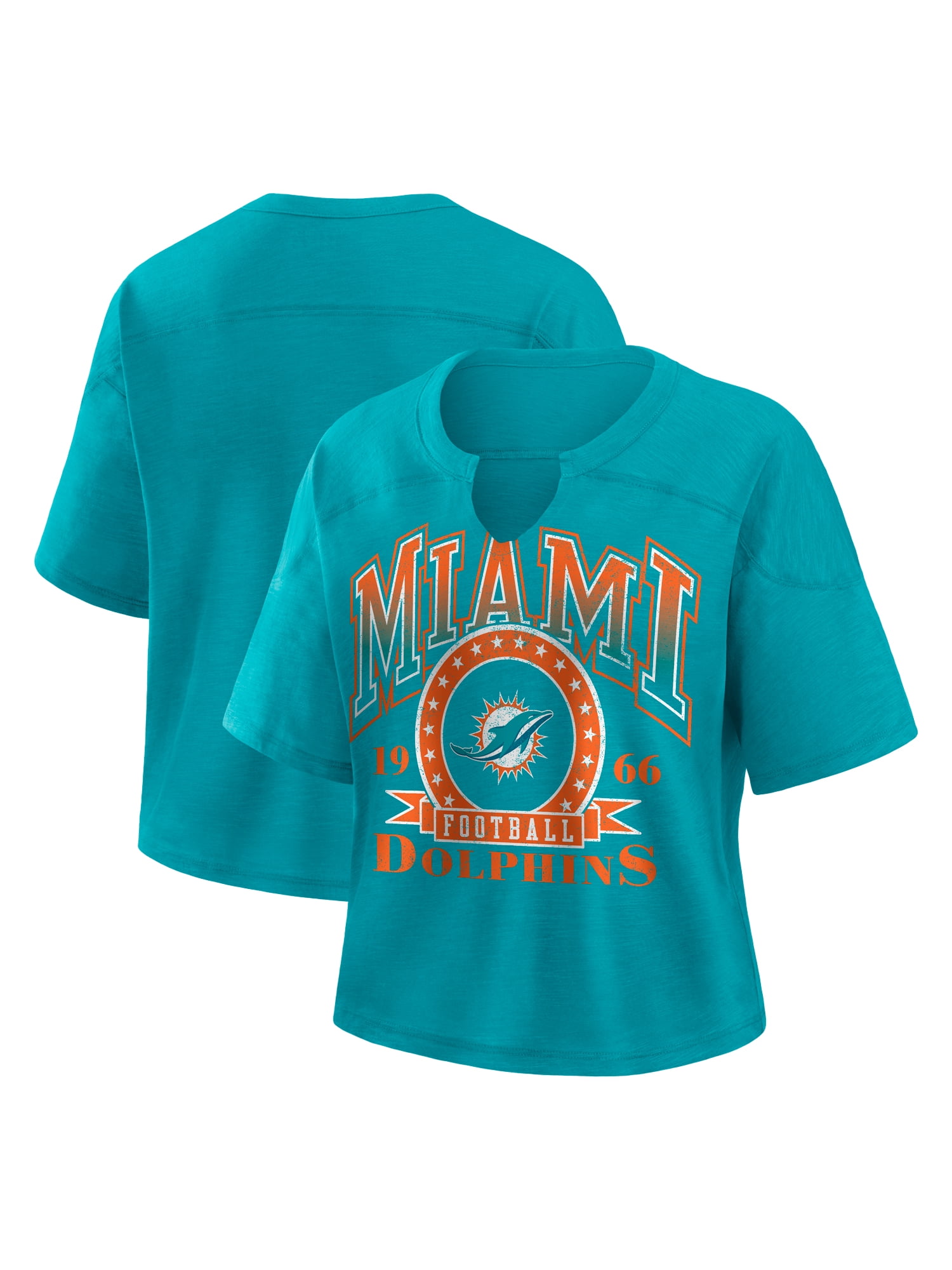 NFL Miami Dolphins Women's Cotton Green Short Sleeve T-Shirt