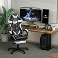 Soontrans Gaming Office Chair with Footrest, Ergonomic Leather Massage Game Chair with Lumbar