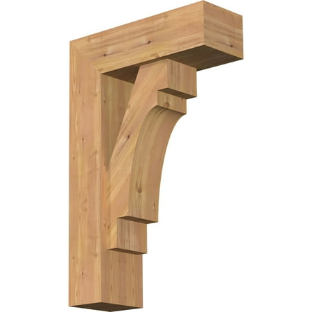 

Ekena Millwork 7 1/2 W x 22 D x 34 H Merced Block Smooth Bracket w/ Offset Brace Western Red Cedar