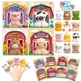 thumbnail image 1 of Farm Animal Finger Puppets AuroTops con tarjetas únicas, paquete de 24, 1 of 7