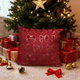 thumbnail image 6 of Eoozwa 2 Packs Bowknot Pillow Cover Christmas Decor Polyester Plush Cushion Case for Sofa Bed Living Room Holiday Home Accent Throw Pillow Cover 44x44cm, 6 of 6