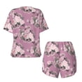 thumbnail image 5 of Naloa Rose Flowers Women's Short-Sleeved Pajama Set, Loungewear, Summer pajamas, Breathable Cozy - X-Large, 5 of 9