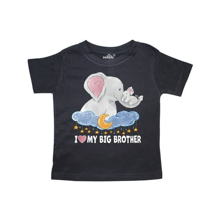 

Inktastic I Love My Big Brother Cute Elephants with Moon and Stars Gift Toddler Boy or Toddler Girl T-Shirt