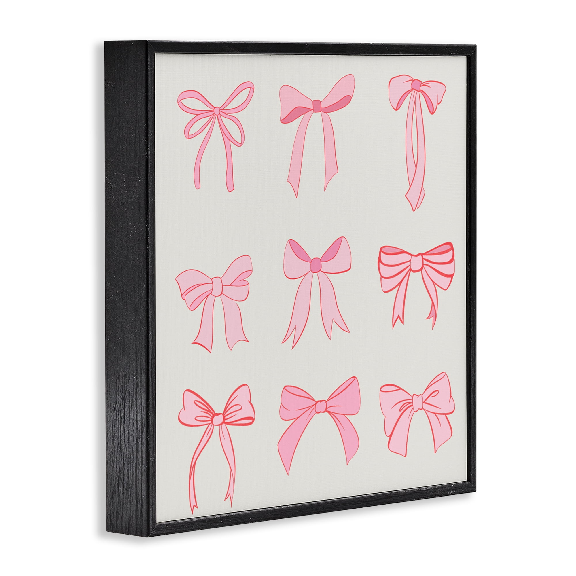 Stupell Industries Pink Coquette Ribbons Black Framed Giclee Art, design by Emily Navas