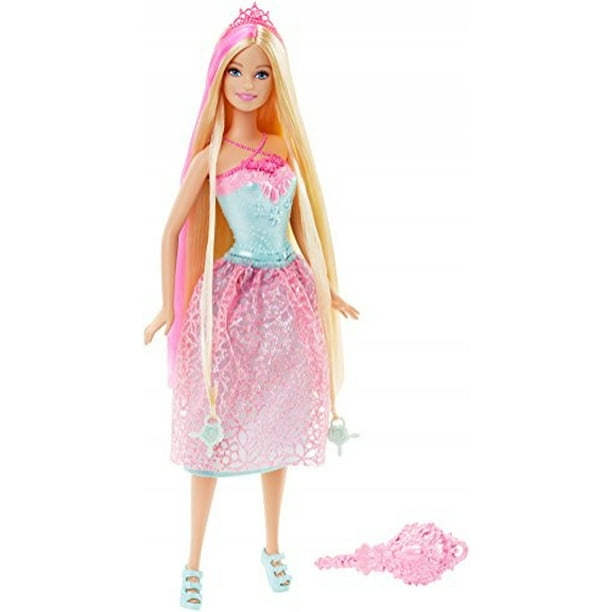 Muneca Barbie Princesa con cuentas estilizadas en su cabello con rayas rosadas Barbie Barbie Walmart en linea