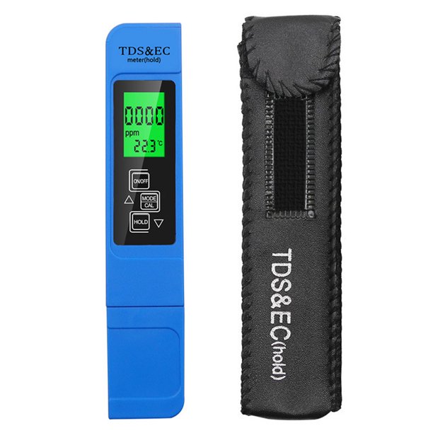 Probador de PH 3 en 1 Conductividad TDS EC Rango 0-9990 para el hogar (retroiluminación azul) Tmvgtek Libre de BPA