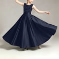 thumbnail image 6 of Girls' Sequin Embellished Satin Sleeveless Dress, Elegant formal gown for recitals, weddings and special occasions, 0-13 Years Navy 3-4 Years, 6 of 7