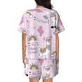thumbnail image 3 of Naloa No Drama Llama Women's Short-Sleeved Pajama Set, Loungewear, Summer pajamas, Breathable Cozy - Large, 3 of 9