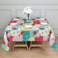 thumbnail image 3 of Pioneer Flower Floral Print Pattern Square Tablecloth, Waterproof Wipeable Spillproof Washable Table Cover for Home Kitchen Party Decor, 60"x60", 3 of 6