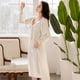 thumbnail image 4 of Nuevo camisón largo de primavera elegante estilo clásico camisón con cuello cuadrado ropa de dormir Albornoz informal vestido para casa ropa de descanso de satén, 4 of 5