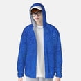 thumbnail image 2 of Balery Blue Glitter Sudadera ligera de manga larga con capucha y protección solar UPF 50+ para hombre y mujer, ideal para pesca y running-Medium, 2 of 7