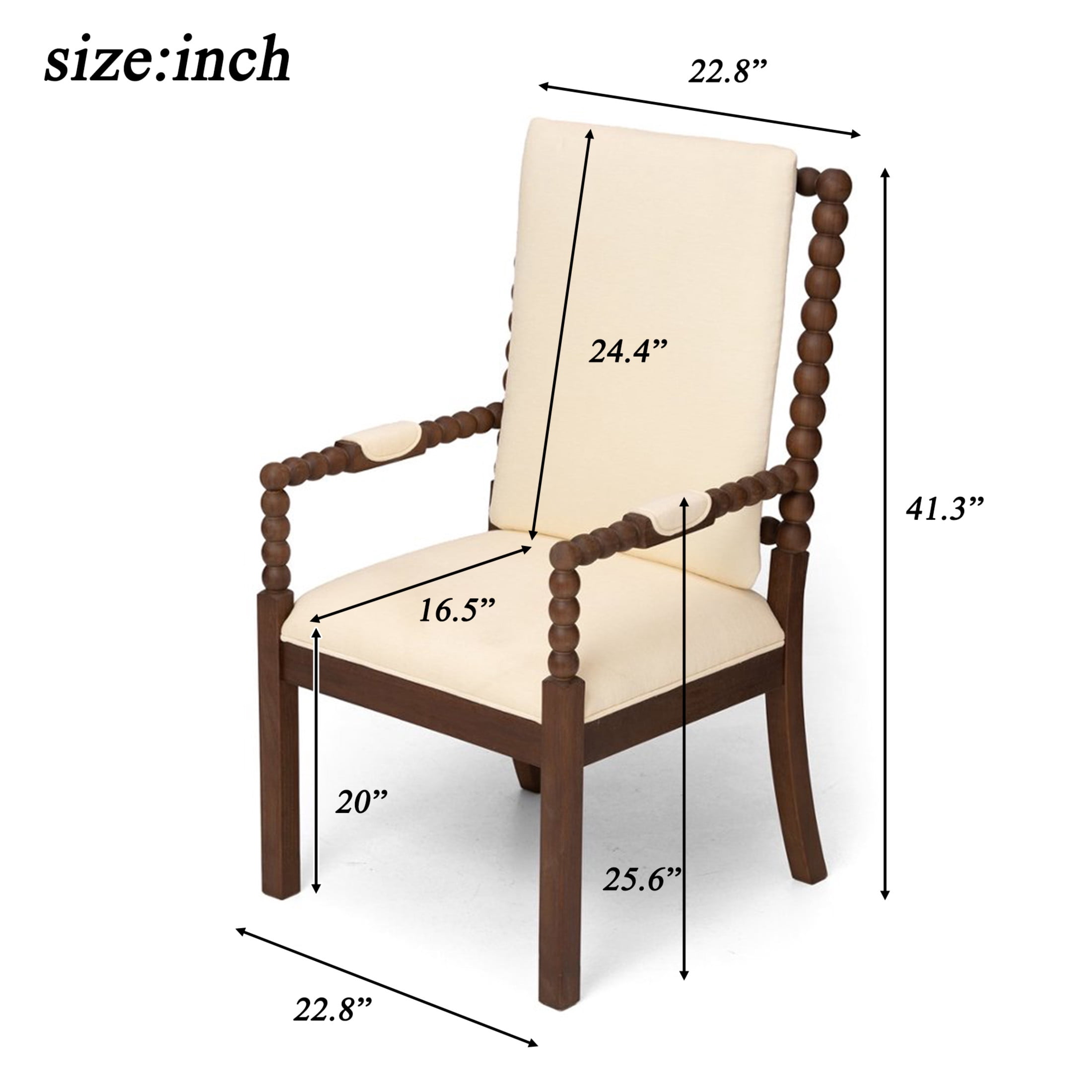 Noble House Stefan Rubber Wood Upholstered Dining Chairs, Ergonomic Comfort Kitchen Chairs, Walnut & Beige, Set of 2