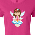 thumbnail image 4 of Inktastic Cute Fairy, Brown Hair, Fairy Sitting On Mushroom Women's T-Shirt, 4 of 5