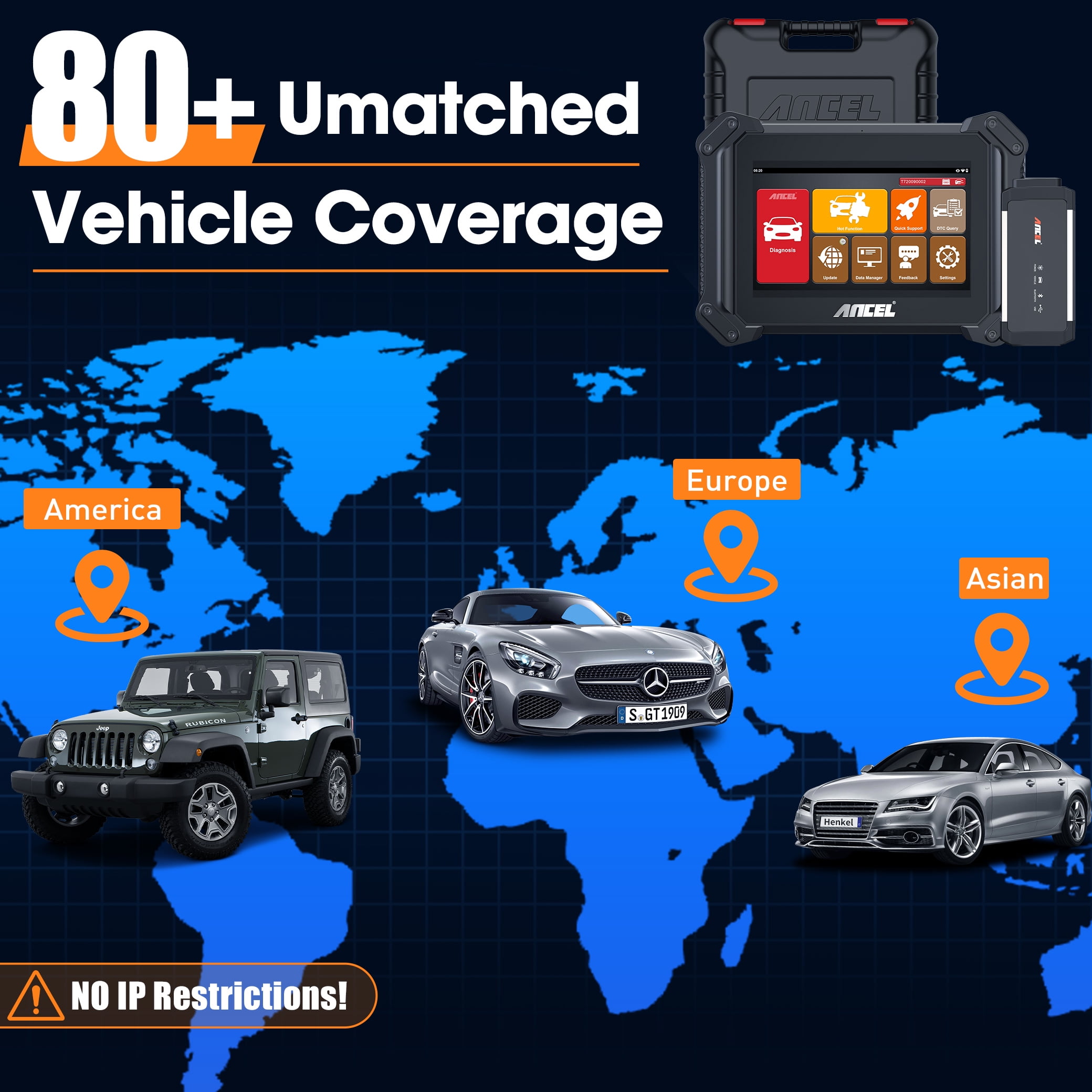 ANCEL V6 PRO Advanced Car Bi-directional Control Active Test Tool OBD2 Scanner for All Systems 25+ Reset Functions Automotive Diagnostic Scanner Car Code Reader Car Scanner EOBD OBD Scan Tool