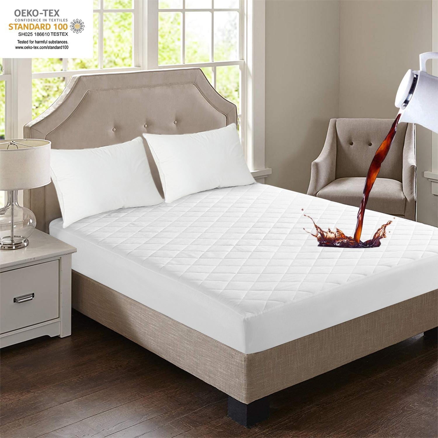 JML Twin Waterproof Mattress Protector,Quilted Fitted Mattress Pad fits up to 16" Deep