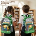 thumbnail image 4 of ZIATUBLES Heavy Duty Clear Backpack, Skateboarding Lion Print Fabric & PVC Transparent Bag with Reinforced Strap, Large Capacity See Through Backpack for School Work Security Travel, 4 of 7