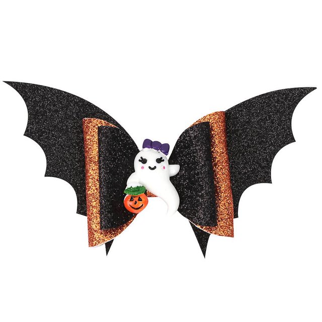 2 lazos para el pelo de Halloween, pinzas para el pelo de araña fantasma brillante para niñas, lazos para el pelo de araña para mujer, horquillas de calabaza para niños, pelo de Halloween de