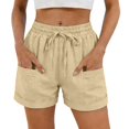 thumbnail image 3 of Women's Casual Summer Elastic Waist Comfy Shorts with Pockets, 3 of 7