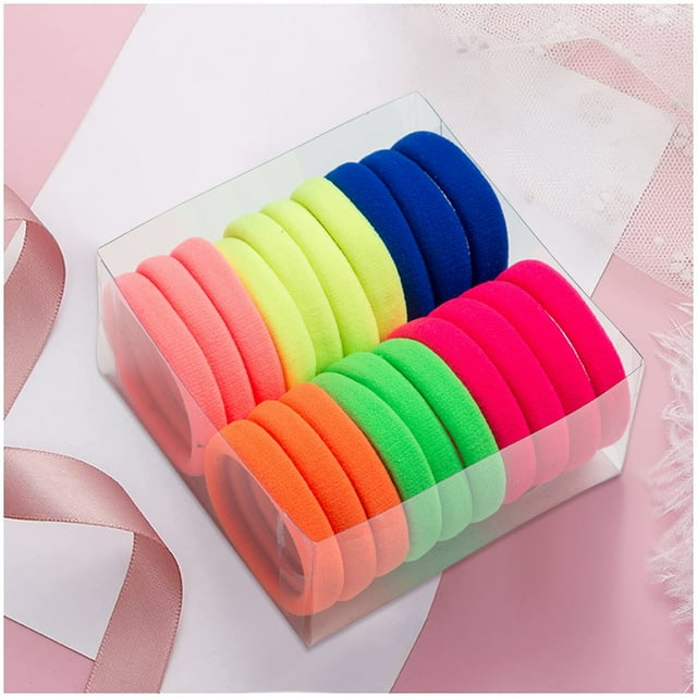 Hair Rope Headband for Girls Seamless Ponytail Elastic Band Soft Non-Damaging Hairband Accessories for Baby Mixed of 20/30 Rope Style Slim Fixing Colorful Tiny Headwrap