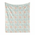 thumbnail image 1 of Neutral Color Soft Flannel Fleece Blanket, Triangles Geometric Hipster Minimalist Contemporary Art Deco, Cozy Plush for Indoor and Outdoor Use, 50" x 60", Peach Pale Blue and Coconut, by Ambesonne, 1 of 5