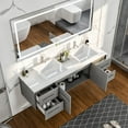 thumbnail image 5 of Totti Wave 72" Gray Modern Double Sink Bathroom Vanity w/ Super White Man-Made Stone Top & Sinks, 5 of 6