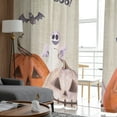 thumbnail image 4 of Sheer Curtains 63 inches Long, Halloween Scary Pumpkin Ghost Bat Light Filtering Sheer Window Curtains Rod Pocket Voile Drapes for Bedroom Living Room, 52"W x 63"L 2 Panels, 4 of 7