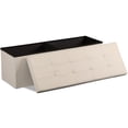 thumbnail image 6 of ZENY 43.3 Inches Folding Storage Ottoman Bench Storage Chest Foot Rest Stool Bed End Bench with Foam Padded Seat, Holds up to 660 lb, Beige, 6 of 8