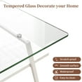 thumbnail image 4 of Coffee Table with Storage Shelf, 2-Tier Rectangle Coffee Table with Black Metal Legs, Coffee Tables with Tempered Glass Tabletop, Modern Table for Living Room Bed Room Apartment, Transparent and white, 4 of 9