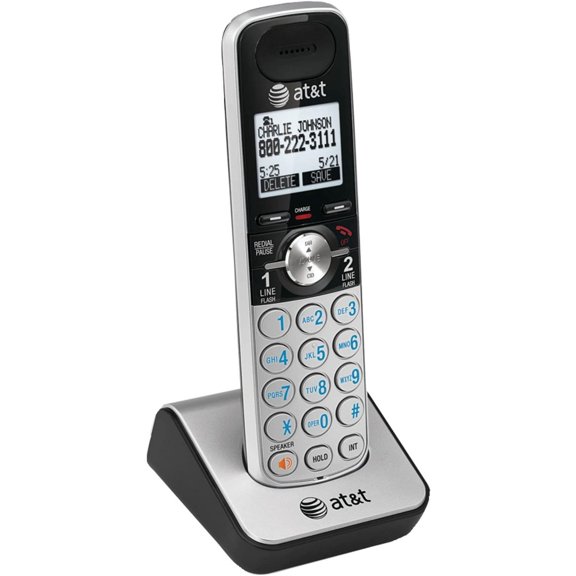 AT&T TL88002 Additional Cordless Handset, Silver/Black, Requires an AT&T TL88102 Expandable Phone System to Operate