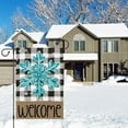 thumbnail image 3 of SM-XLHN Welcome Winter Garden Flag 12x18 Inch Double Sided Burlap Snowflake Black White Buffalo Plaid Check Rustic Yard Flags for Seasonal Christmas Farmhouse Decoration(ONLY FLAG), 3 of 6
