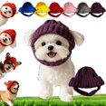 thumbnail image 2 of Red Knit Dog Winter Hat with Ear Flaps, Soft WarKnitted Pet Beanie for Small Dogs, Stretchy Cold Weather Headwear for Outdoor Walking, Holiday Dress Up, Daily Winter Wear, AKLJWH, 2 of 7
