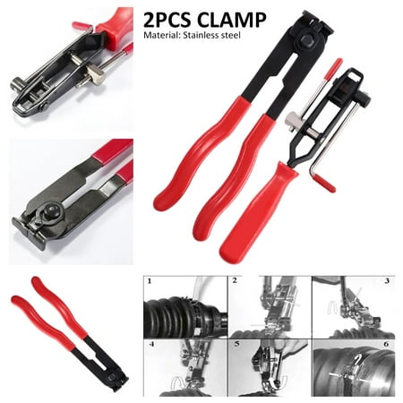 

Kuphy 10pcs Stainless Steel CV Clamp Joint Boot Clamp Pliers Tool Set Ear Type Boot Clamp Pliers Car Repair Tool Set
