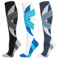 thumbnail image 1 of Aosijia (3 Pack) Graduated Compression Sock Wide Calf for Women & Men 20-30 mmHg Knee High Support Stockings Sports Running Nurse Socks for Circulation Swelling Support, S, 1 of 10