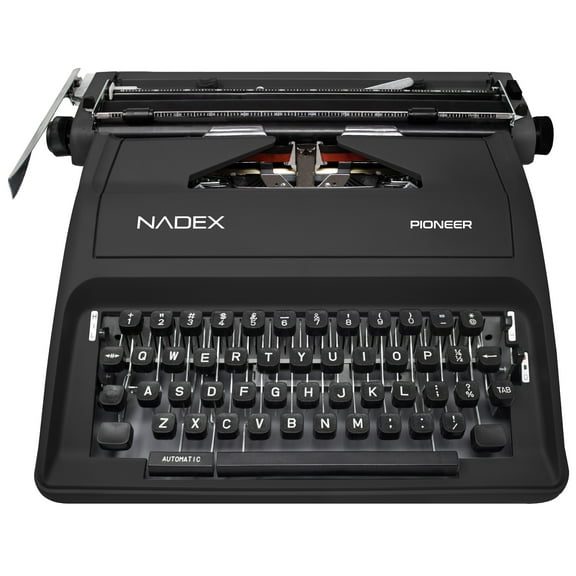 Nadex Coins Pioneer Manual Typewriter with Durable Travel Case (Black), NXTE-1630