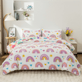 thumbnail image 2 of Btargot 5PCS Rainbow Girls Twin Comforter Set Purple Kids Love Rainbow Colorful Bed-in-a-Bag Bedding Set, 2 of 12