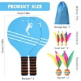 thumbnail image 2 of Pickleball Paddle Set Of 2, Racket Game For Kids, Sport Game Wooden Racket With 5 Feather Ball Base + Bag, 2 of 5