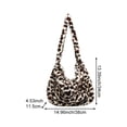 thumbnail image 7 of Jiibva Women Plush Leopard Print Bag Underarm Shoulder Bag Large Capacity Handbag Winter Plush Shopping Tote Bag, 7 of 7