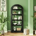 thumbnail image 4 of 5-Tier Arched Bookshelf - Black, High-Density MDF, 130lb per Shelf, Anti-Tip Straps, for Living Room/Office/Classroom, 4 of 6