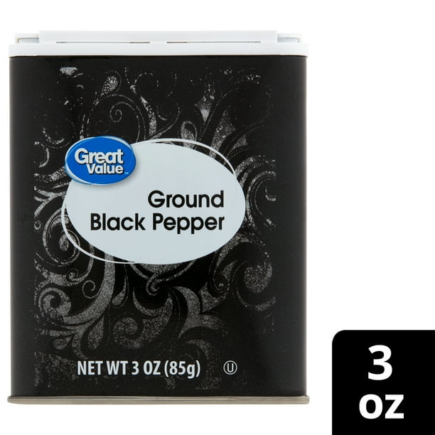 Great Value Ground Black Pepper, 3 oz