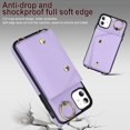 thumbnail image 3 of ShellTech for iPhone 11 Case with Card Holder and Strap - Zipper Pocket,Crossbody Lanyard Strap,Credit Card Holder,Stand Ring,Cute Phone Wallet Case for Women,Purple, 3 of 10