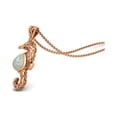 thumbnail image 3 of 10X7 mm Pear Opal 925 Sterling Silver Rose Vermeil Seahorse Fish Women Valentines Day Gifts Necklace, 3 of 4