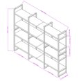 thumbnail image 6 of Large double bookcases with 8 walnut wood shelves for living room - 70.86*11.34*56.69 inches, 6 of 10